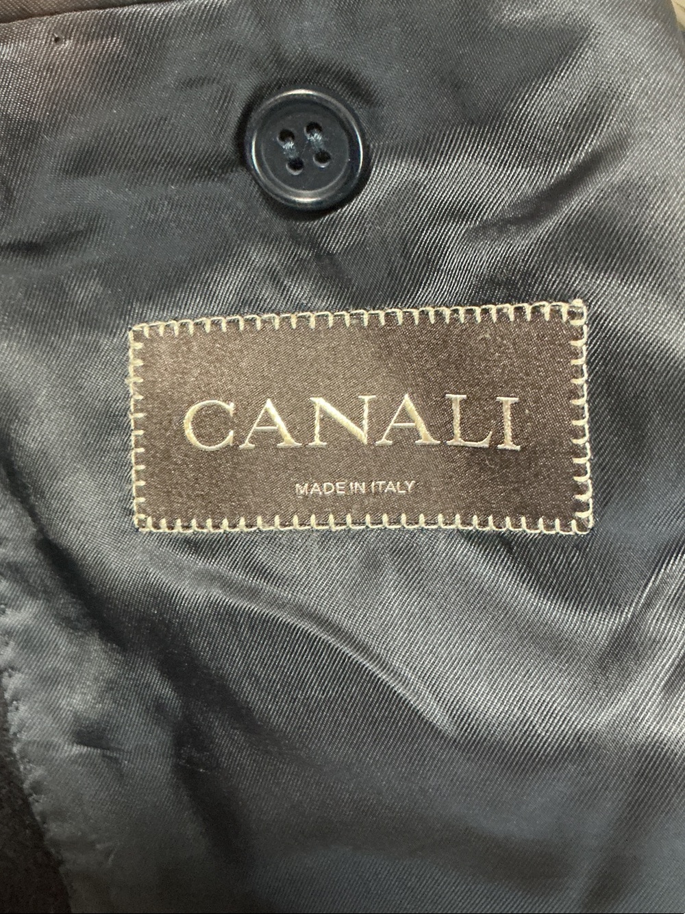 Canali Cashmere Lana Wool Black Two-Button Men's Sport Coat EU 54R US 44R - Picture 3 of 9